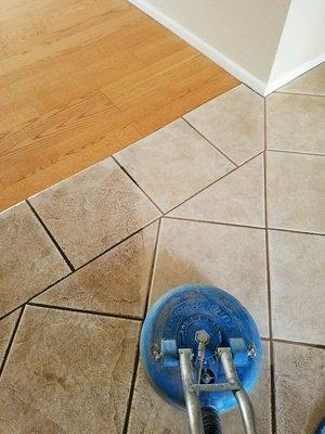 The tile looks brand new after a good cleaning.