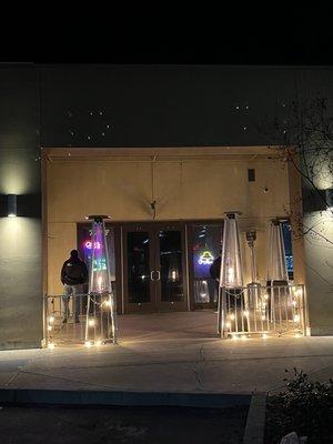 Storefront with some outdoor heaters