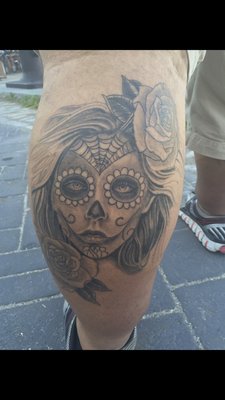 My last piece from Justin which we need to finish, a day of the dead style portrait