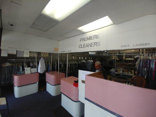 Inside picture of premier dry cleaners in Tustin.