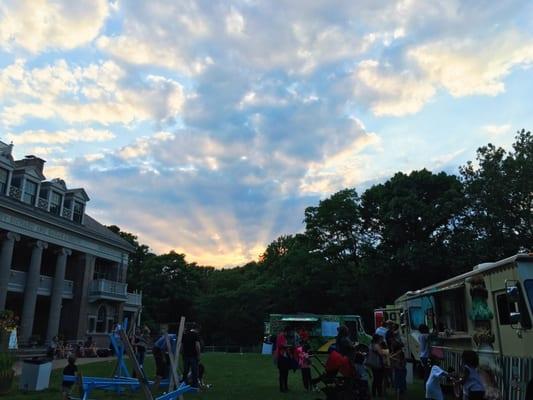 Food trucks on the front lawn