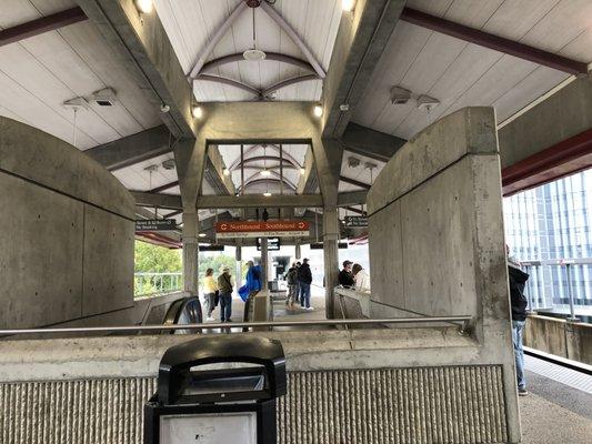 View of the MARTA train deck waiting area.