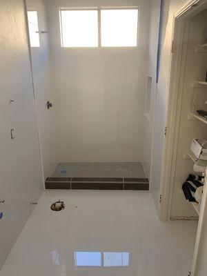 Shower tile installation