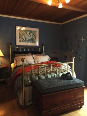 Guest Bedroom with antique Hope Chest and new Kay Chesterfield Cushion