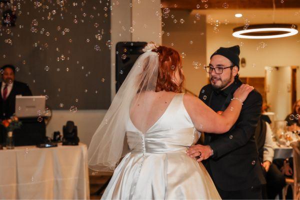 A picture of my fiancé and I dancing, Matt happened to get this photo from another angle as well.