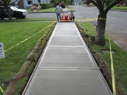 Concrete sidewalk