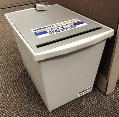 Personal Document Container. Fits neatly under or next to desk.