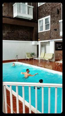 Indoor pool and hot tub, saunas