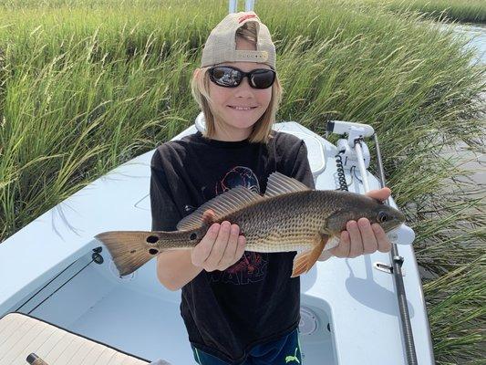 Finn with a redfish