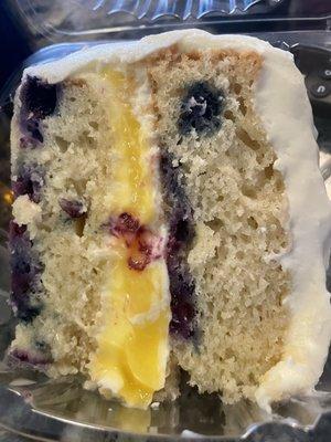 Summer in a cake with lemon, blueberry and butter cream icing! Yum!