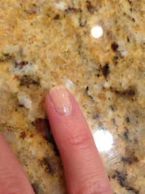 uneven nail polish application