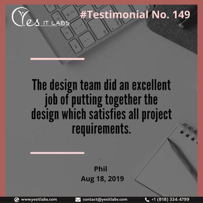 Client Testimonial for YES IT Labs LLC