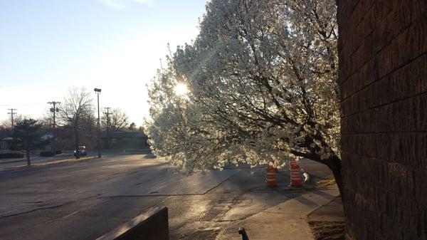 Spring sunset at Oklahoma driving school.