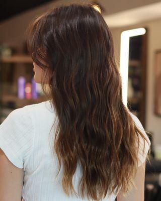 Long Layers with curtain bangs