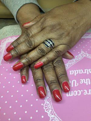 Red to go got my gel manicure