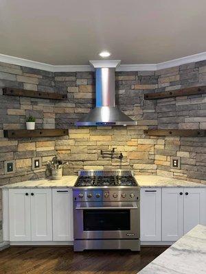 Titan Grey stack interior backsplash