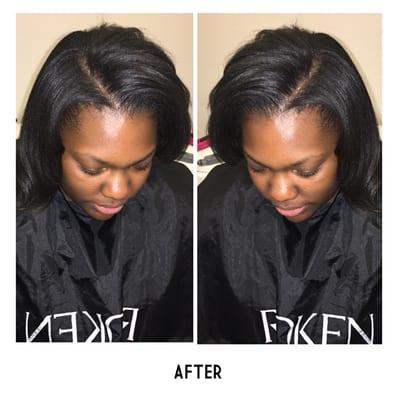 $40 Silk Press on 100 % natural hair (no heat  damage or harsh chemicals used)