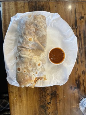 This is the Al pastor burrito. It was huge. Delicious. Very filling and messy.