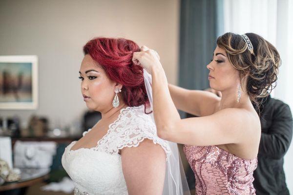 Bridal party hair and makeup