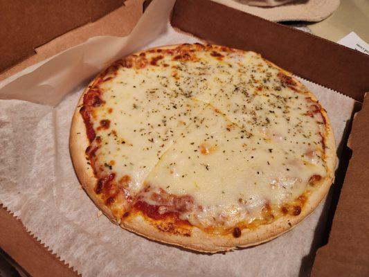 Cheese pizza. It's like those frozen mamma Celeste ones.