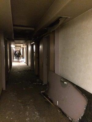 Marymount Apartment Building after garbage chute fire.