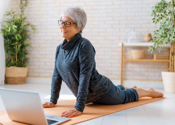 Yoga for Beginners and Seniors including Chair Yoga. Classes offered online.