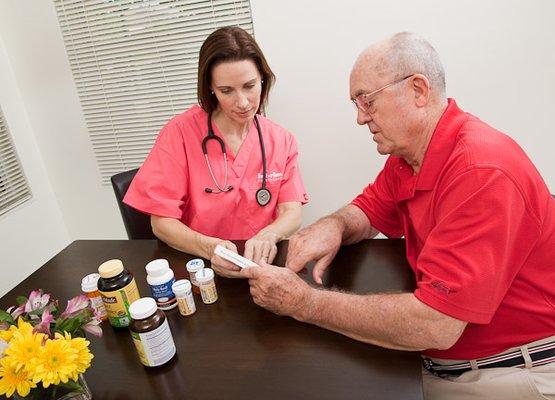 We also provide skilled nursing care in the home, including medication assistance.