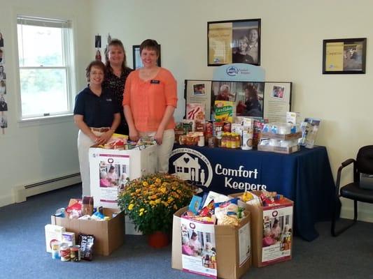 Feed Seniors Now Food Drive September 2014.  We collected 270 lbs. of food