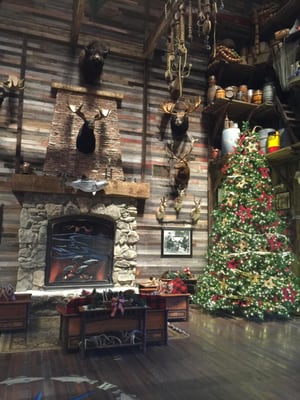 Cozy fireplace at Pro Bass shop in Bridgeport, CT