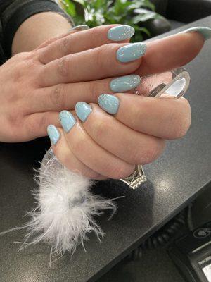 Wedding nails - Anna found the perfect blue!