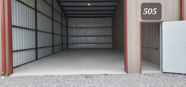 Each unit is 25' wide and 60' deep with a 16'x16' overhead door operated by Lift Master opener, and a 3' x 6' walk through for easy access.