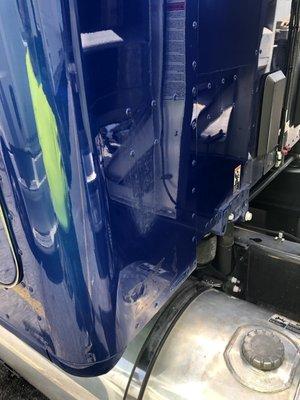 Missed spots on rear of cab.