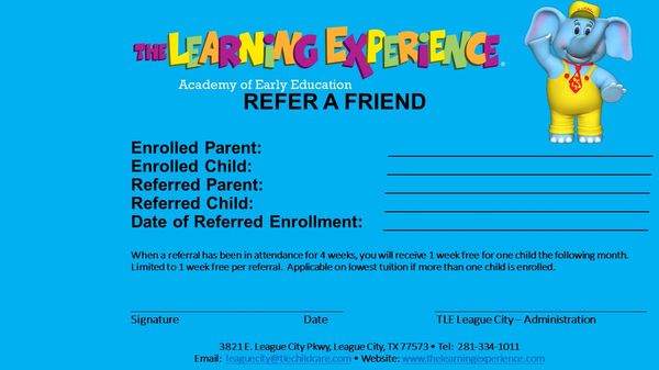 Refer a Friend to TLE League City!