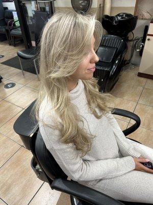 My beautiful girl  highlights cut and blow dry (made by Angelica)