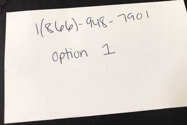 Was given the general number. She told me to select Option 1. Option 1 was, "for English, press 1."