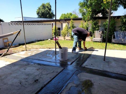 Cleaning the slab