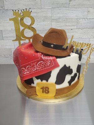 Western Themed Birthday Cake