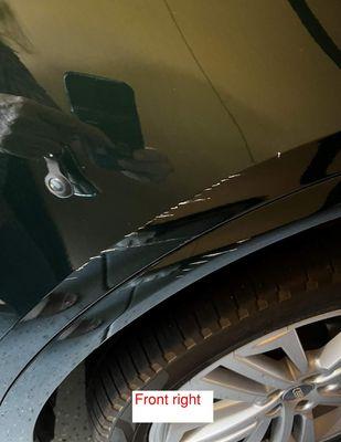 2018 audi front right fender scratches