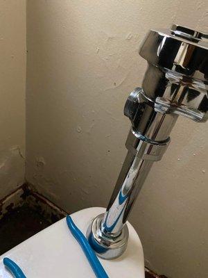 Fixing toilet sloan valve.