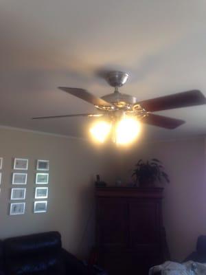 Ceiling fan installed