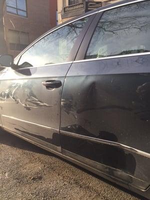 rear left door damage