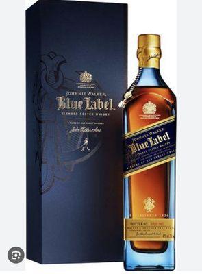 Johnny Walker whiskey black label blue label