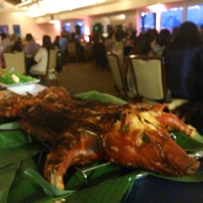 S+S Gastro Grub Catering at Casa de la Vista serving Whole Roasted Pig