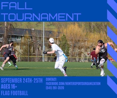 Advertisement for our Summer/Fall Men's Tournament!