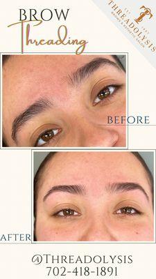 Eyebrow threading before and after