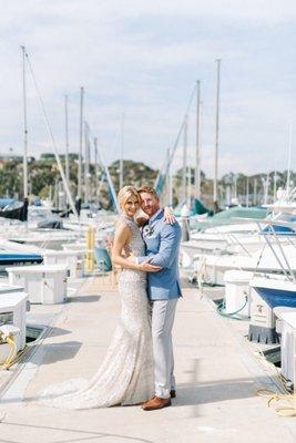 Bride and Groom at the dock