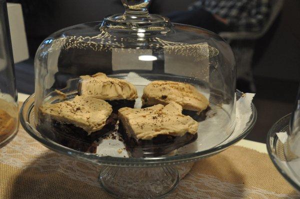 "Jamaican Me Crazy" brownies with peanut butter frosting!