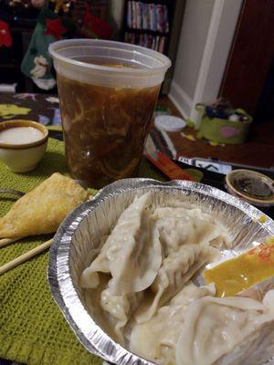 Dumplings and hot and sour soup