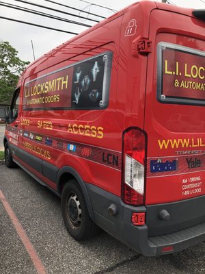 Truck with sign