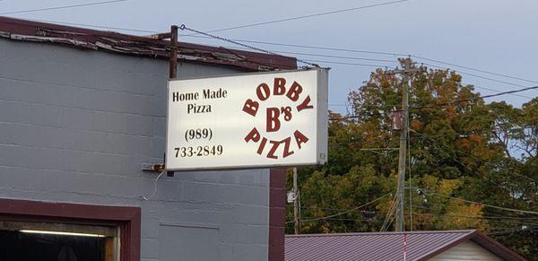 View from across the street. Had to visit the bank atm to snag cash. Bobby Bs does not accept credit/debit cards.